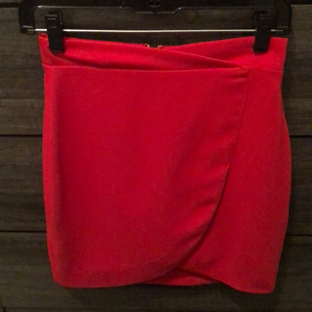 Bebe, red, size 2 skirt. Worn once. Like new.